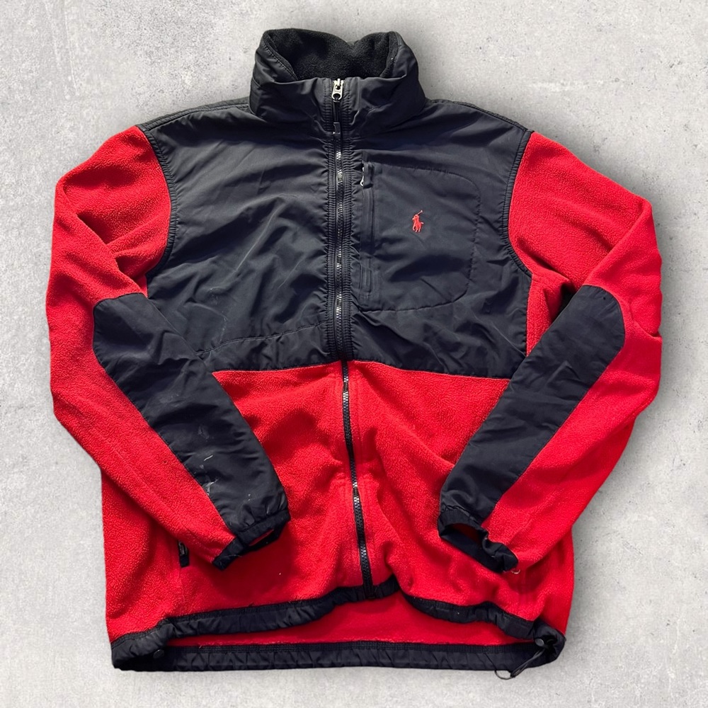 Polo Ralph Lauren Tech Zip Up Fleece Red Black